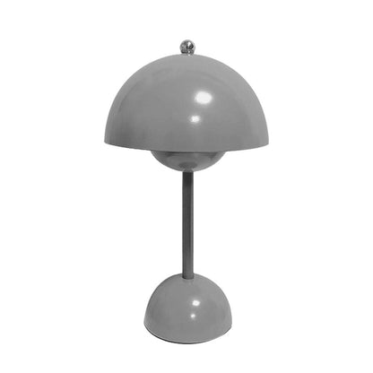 Grå bordslampa med minimalistisk form