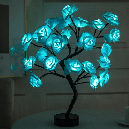 Bordsskiva ros blomma träd ljus
