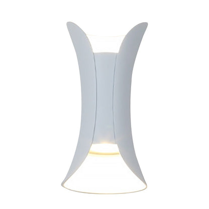 Vit vägglampa med mjukt ljus upp och ner