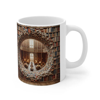 3D bokhyllor Bibliotek Bokälskare Keramisk mugg