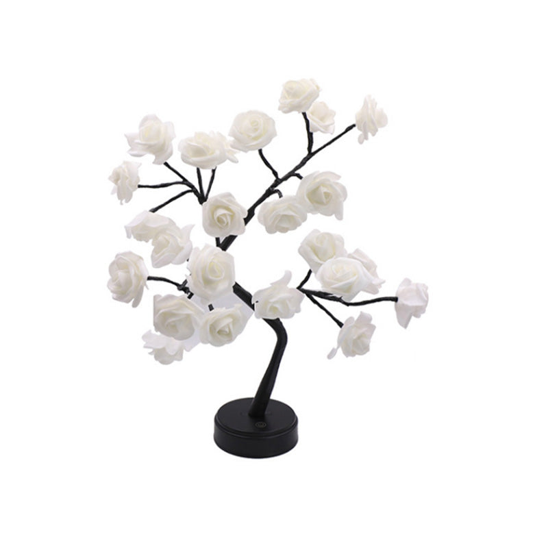 Bordsskiva ros blomma träd ljus