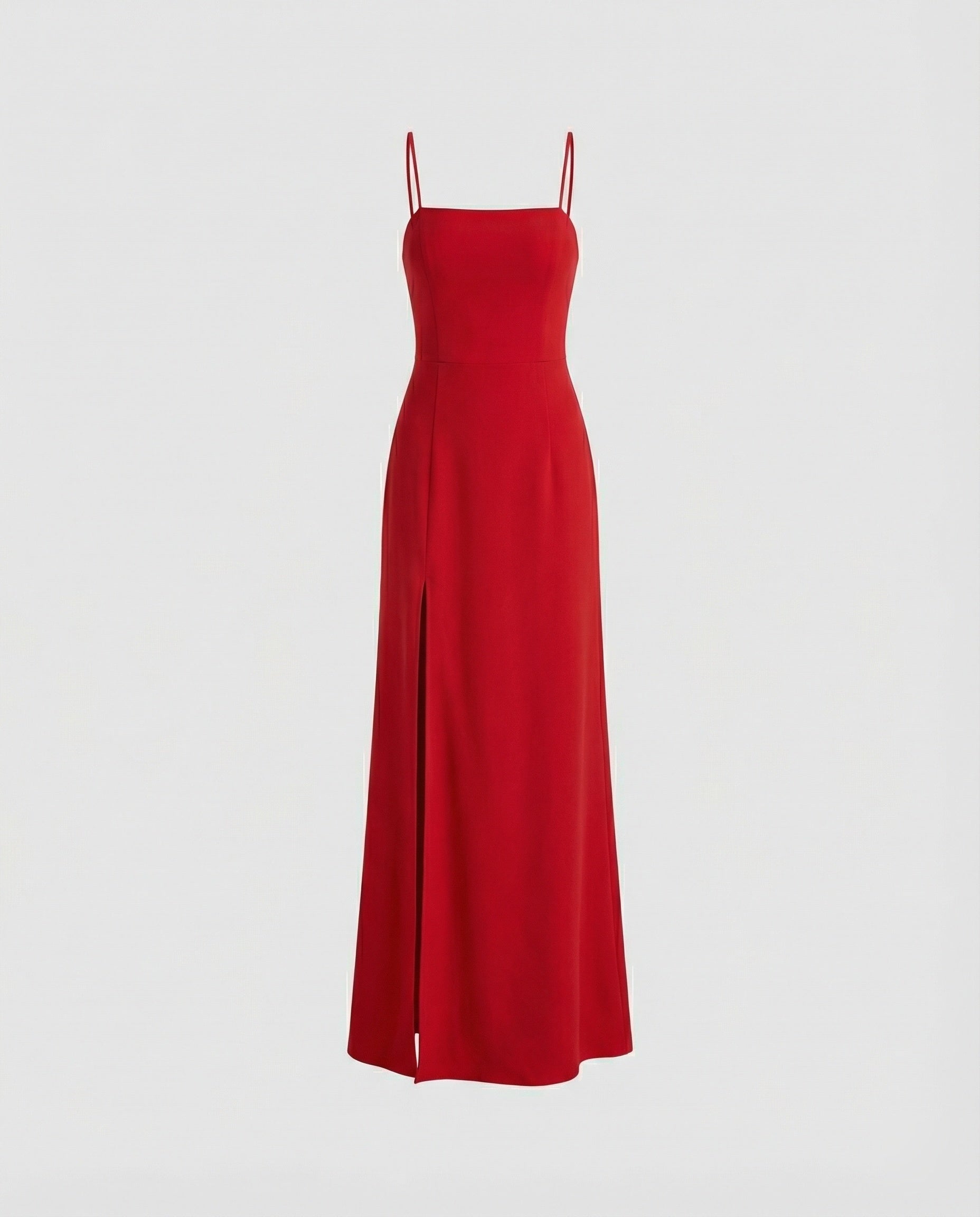Women's Elegant Evening Dress with Flowing Skirt and Deep Slit