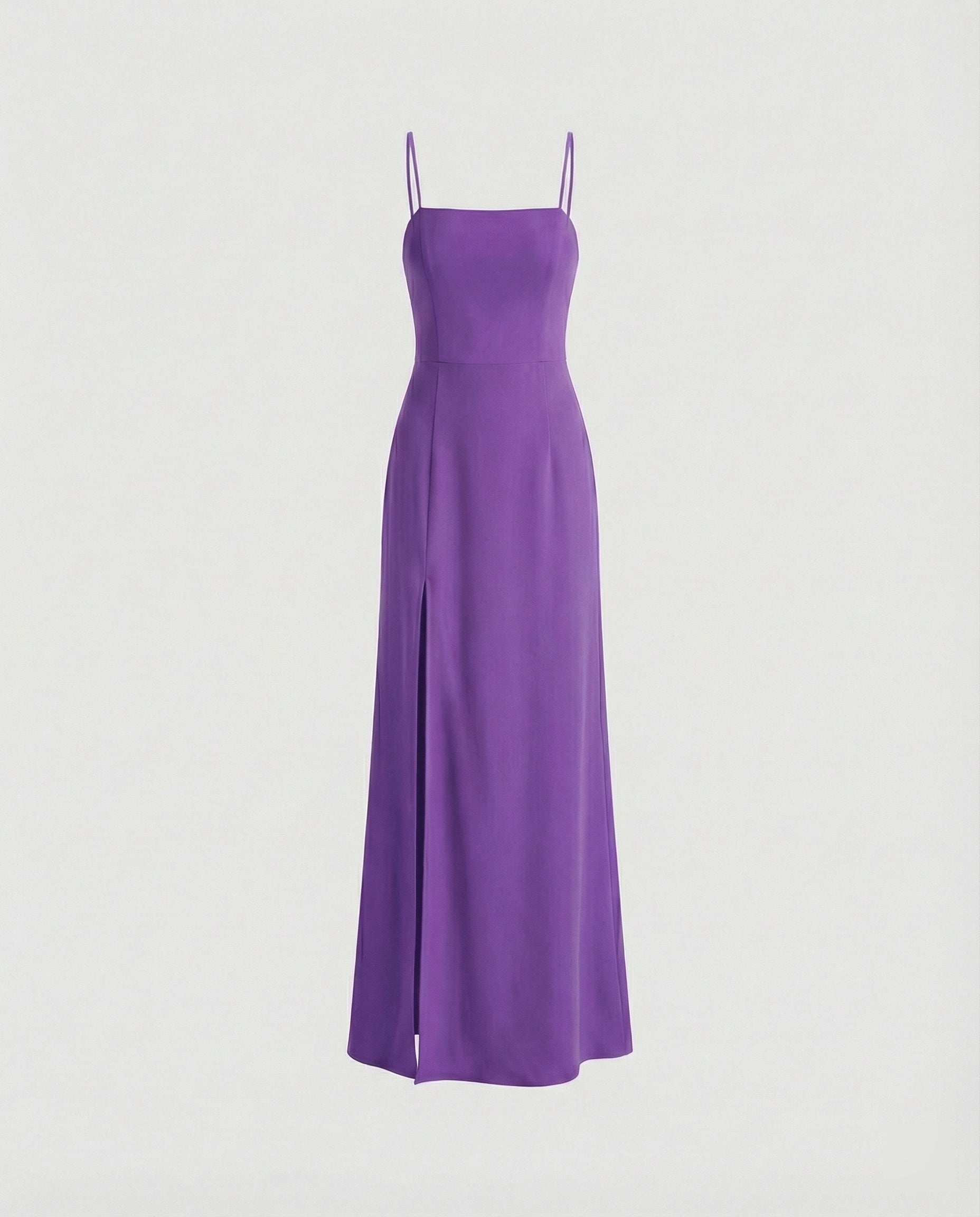 Women's Elegant Evening Dress with Flowing Skirt and Deep Slit