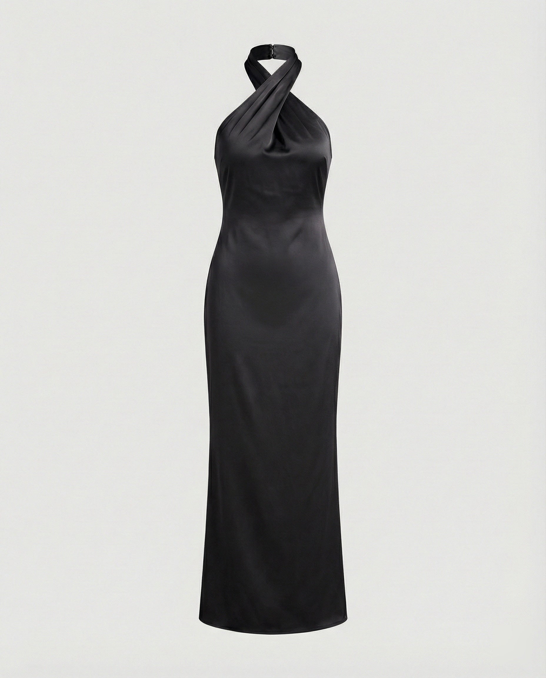 Women Elegant Evening Dress with Asymmetric Halterneck and Figure-Hugging Cut