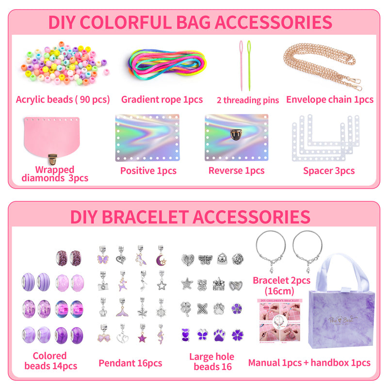 Barns briljanta pärlor DIY armband set