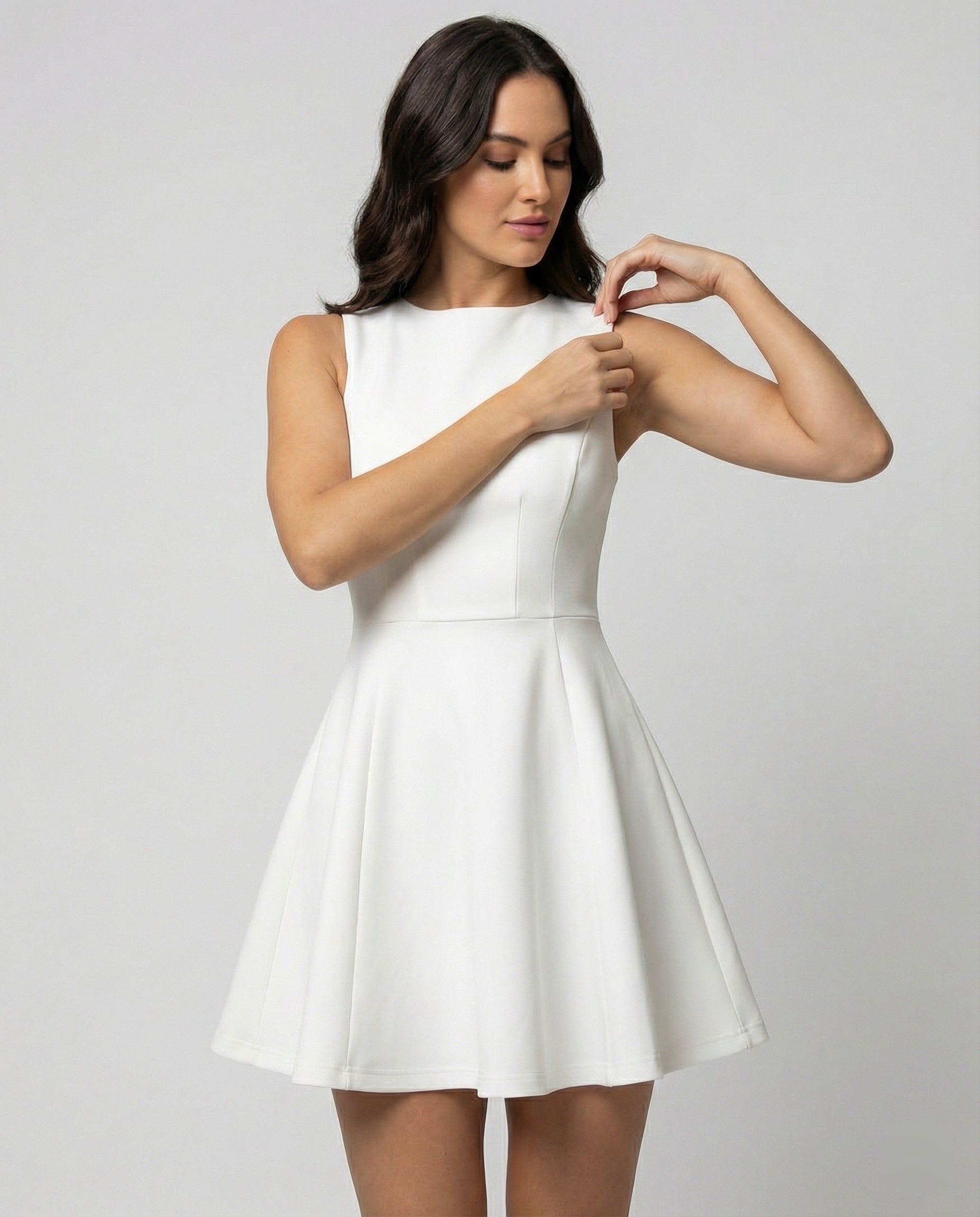 Women's A-line dress with fitted top